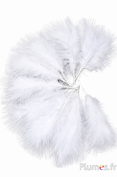 Pennacchio Volupté 3 piume - altezza 20 cm - bianco
